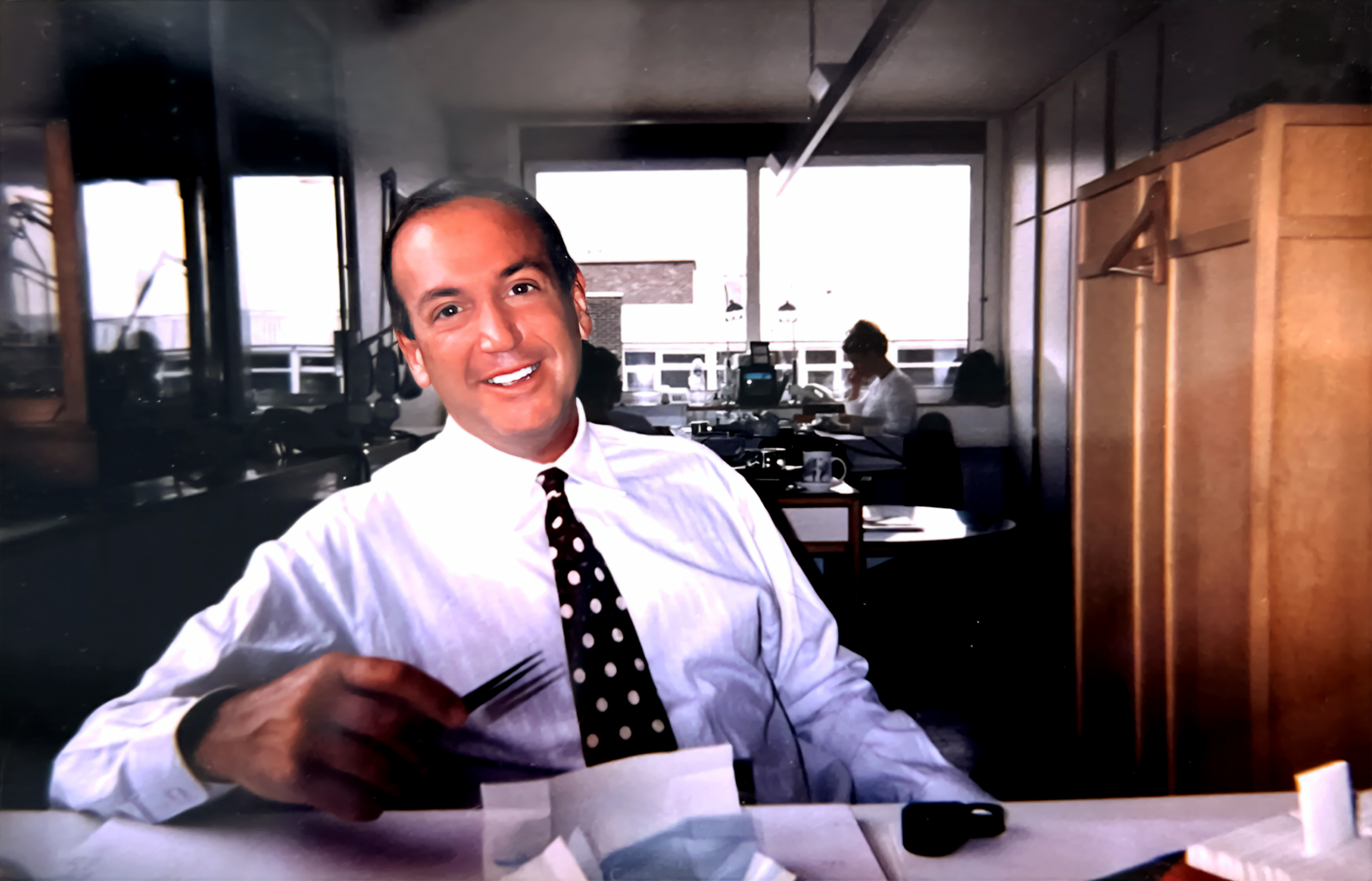 Ron at his desk in Antwerp